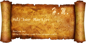 Héber Martin névjegykártya