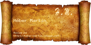 Héber Martin névjegykártya